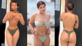 Hot Insta model Lucky Rajor’s bra removal video leaks, exposing her tight nude topless boobs