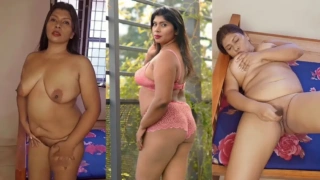 Famous Tamil actress Nandana Krishnan fully nude, teasing and fucking her wet pussy with a makeup brush